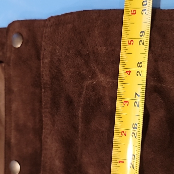 Liz Claiborne jacket suede brown M snap closure lined drawstring waist bohemian - Picture 15 of 15